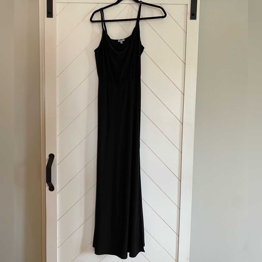 white birch Black Maxi Dress with Spaghetti Straps